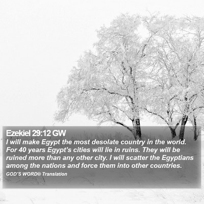 Ezekiel 29:12 GW Bible Verse Image