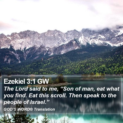 Ezekiel 3:1 GW Bible Verse Image
