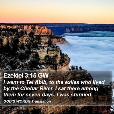 Ezekiel 3:15 GW Bible Verse Image