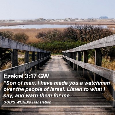 Ezekiel 3:17 GW Bible Verse Image