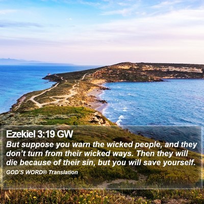 Ezekiel 3:19 GW Bible Verse Image