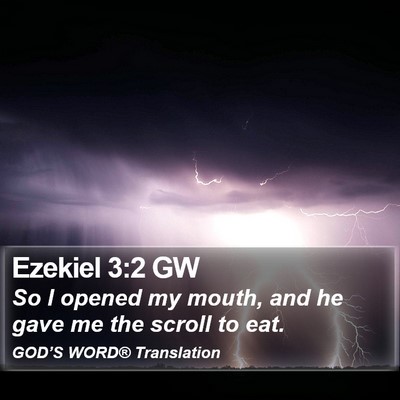 Ezekiel 3:2 GW Bible Verse Image