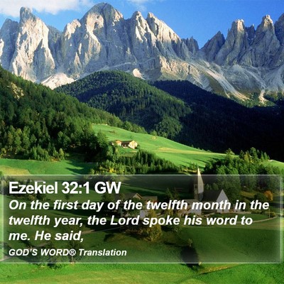 Ezekiel 32:1 GW Bible Verse Image