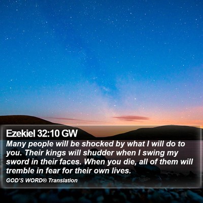 Ezekiel 32:10 GW Bible Verse Image