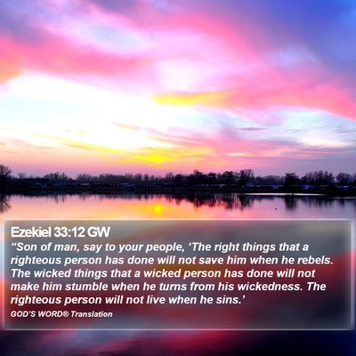 Ezekiel 33:12 GW Bible Verse Image