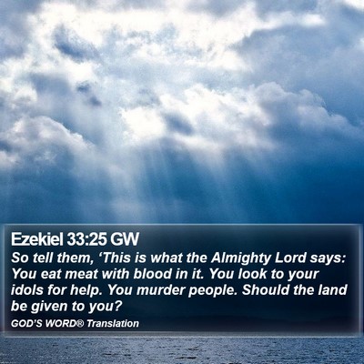 Ezekiel 33:25 GW Bible Verse Image