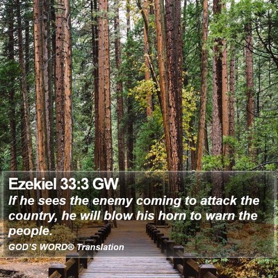 Ezekiel 33:3 GW Bible Verse Image
