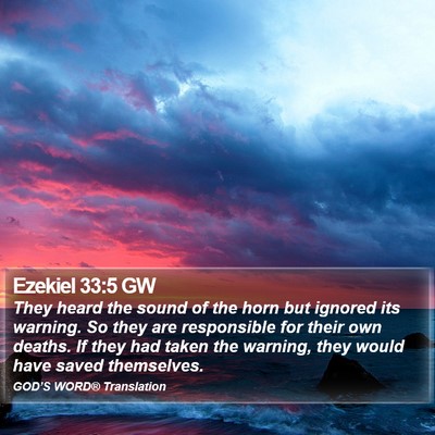 Ezekiel 33:5 GW Bible Verse Image