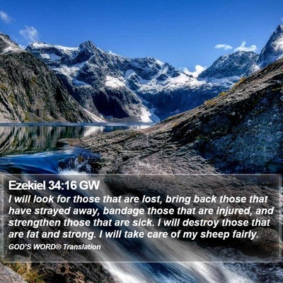 Ezekiel 34:16 GW Bible Verse Image