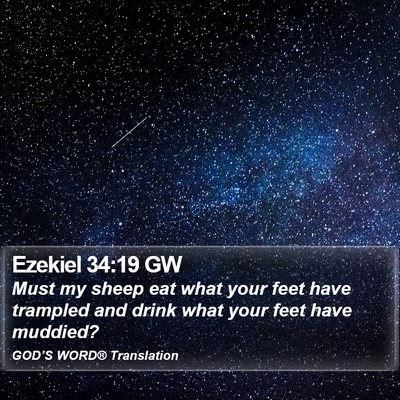 Ezekiel 34:19 GW Bible Verse Image