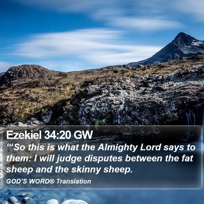 Ezekiel 34:20 GW Bible Verse Image