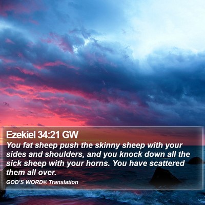 Ezekiel 34:21 GW Bible Verse Image