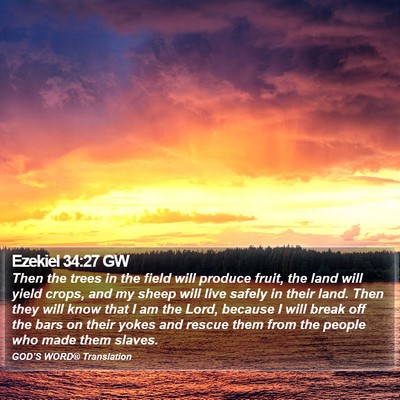 Ezekiel 34:27 GW Bible Verse Image