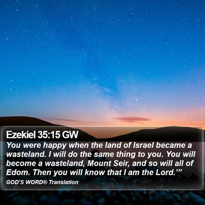 Ezekiel 35:15 GW Bible Verse Image