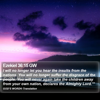 Ezekiel 36:15 GW Bible Verse Image