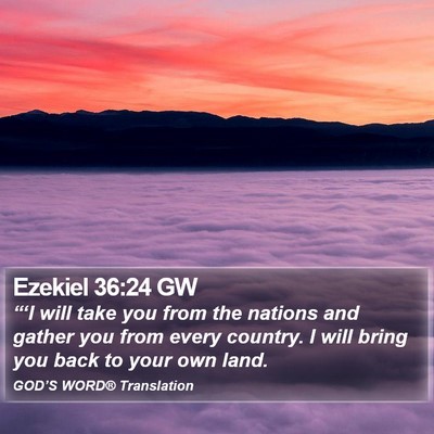Ezekiel 36:24 GW Bible Verse Image