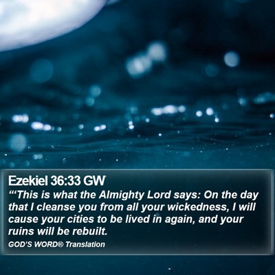 Ezekiel 36:33 GW Bible Verse Image