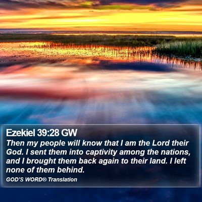 Ezekiel 39:28 GW Bible Verse Image
