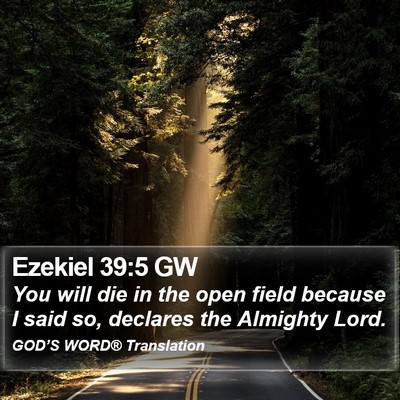 Ezekiel 39:5 GW Bible Verse Image