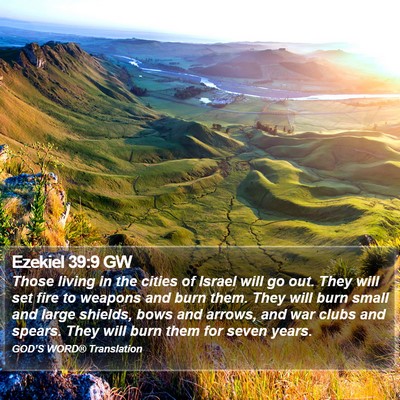 Ezekiel 39:9 GW Bible Verse Image