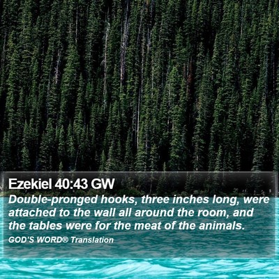 Ezekiel 40:43 GW Bible Verse Image