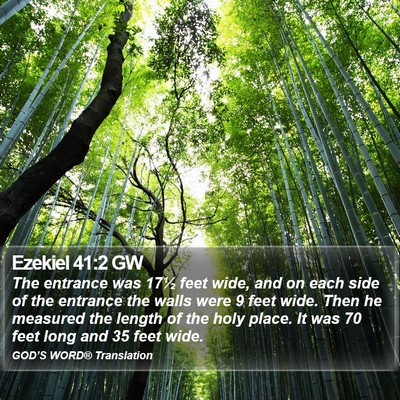 Ezekiel 41:2 GW Bible Verse Image
