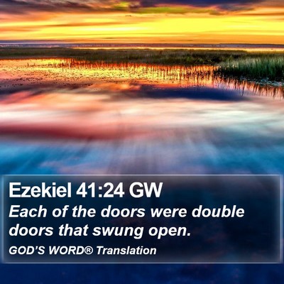 Ezekiel 41:24 GW Bible Verse Image