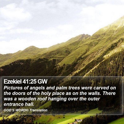 Ezekiel 41:25 GW Bible Verse Image