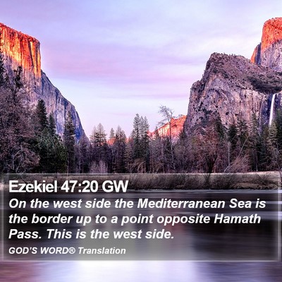 Ezekiel 47:20 GW Bible Verse Image