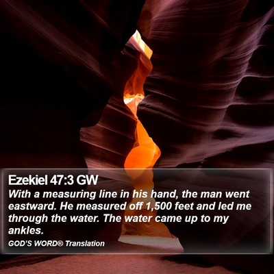 Ezekiel 47:3 GW Bible Verse Image