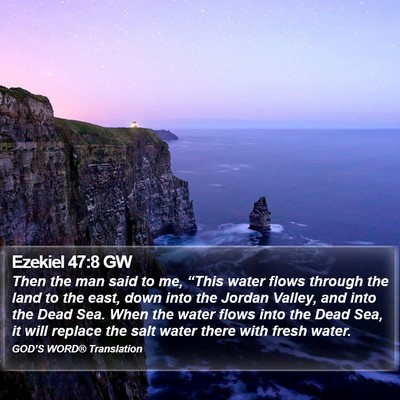 Ezekiel 47:8 GW Bible Verse Image