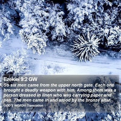 Ezekiel 9:2 GW Bible Verse Image