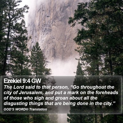 Ezekiel 9:4 GW Bible Verse Image