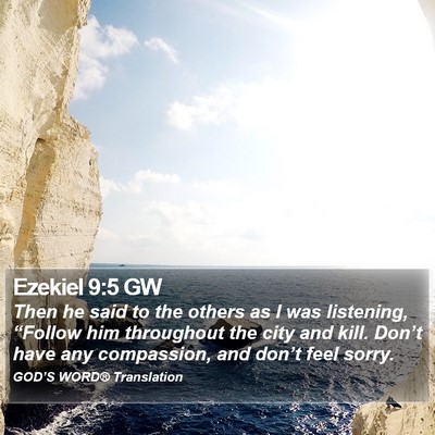 Ezekiel 9:5 GW Bible Verse Image