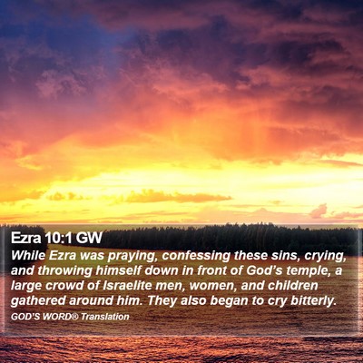 Ezra 10:1 GW Bible Verse Image