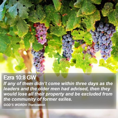 Ezra 10:8 GW Bible Verse Image