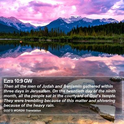 Ezra 10:9 GW Bible Verse Image