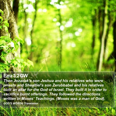Ezra 3:2 GW Bible Verse Image