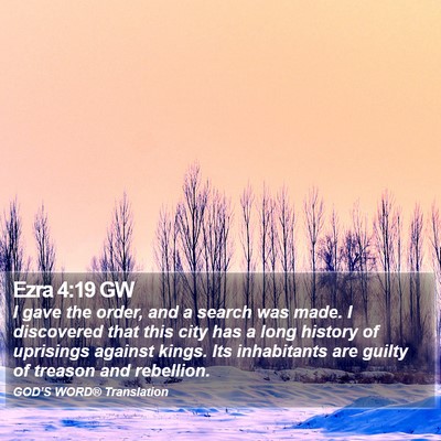 Ezra 4:19 GW Bible Verse Image