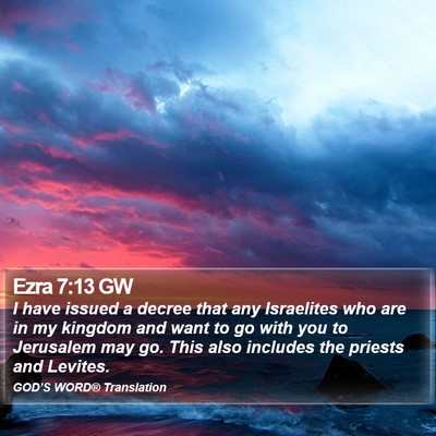 Ezra 7:13 GW Bible Verse Image