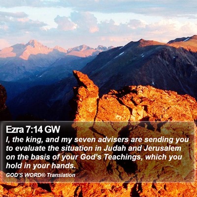 Ezra 7:14 GW Bible Verse Image