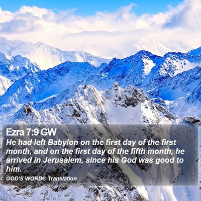 Ezra 7:9 GW Bible Verse Image