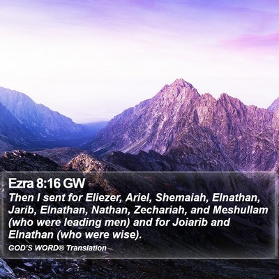 Ezra 8:16 GW Bible Verse Image