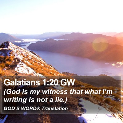 Galatians 1:20 GW Bible Verse Image
