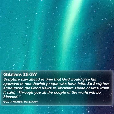 Galatians 3:8 GW Bible Verse Image
