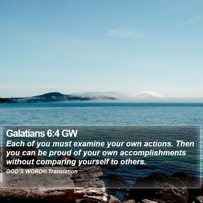 Galatians 6:4 GW Bible Verse Image