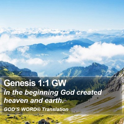 Genesis 1:1 GW Bible Verse Image