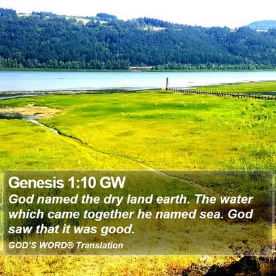 Genesis 1:10 GW Bible Verse Image