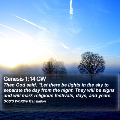 Genesis 1:14 GW Bible Verse Image