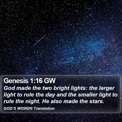 Genesis 1:16 GW Bible Verse Image